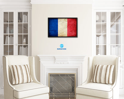 France Country Vintage Flag Wood Framed Print Wall Art Decor Gifts
