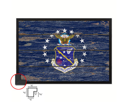 181st Intelligence Wing Vintage Emblem Flag Wood Frame Paper Print Wall Art Decor Gifts
