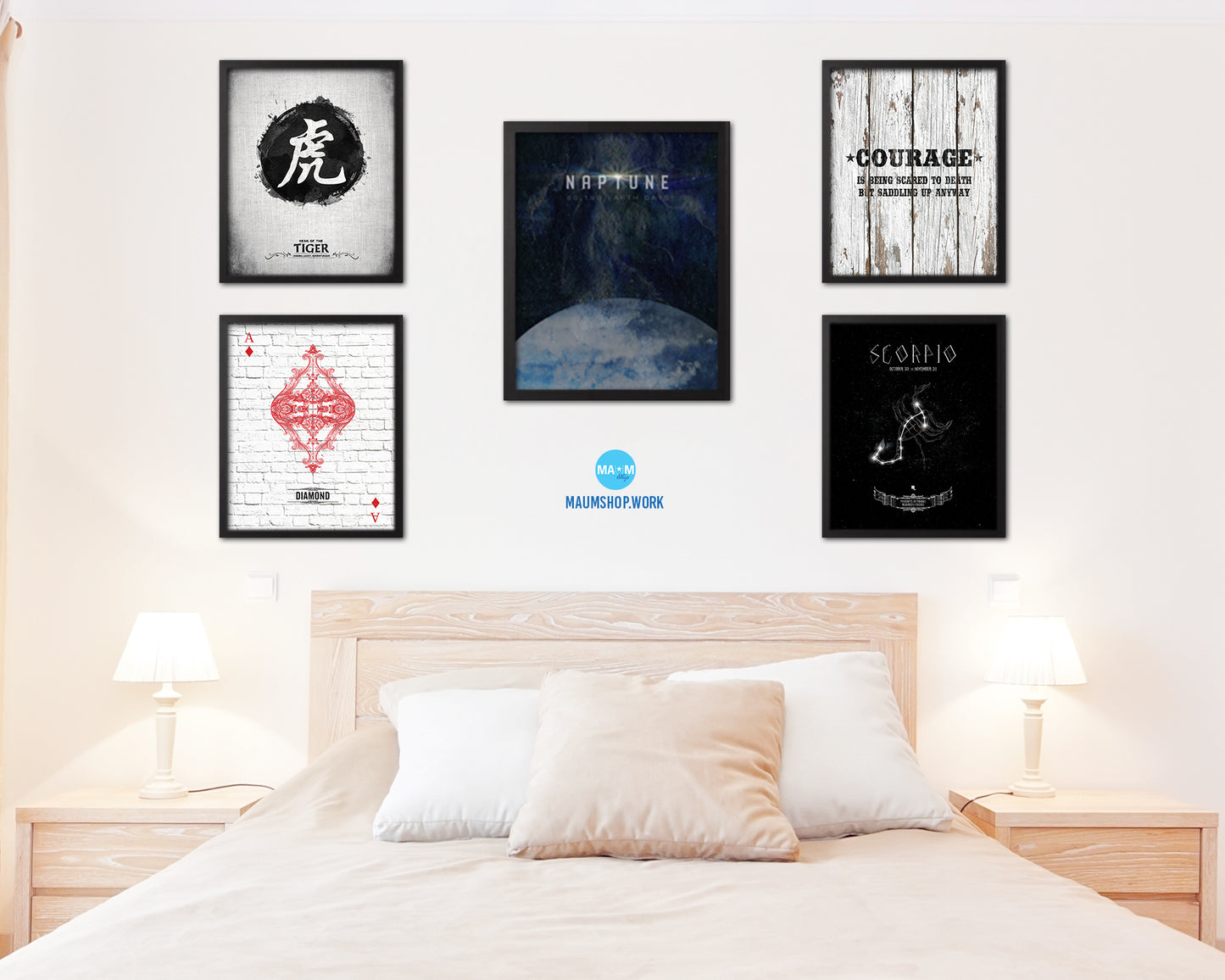 Neptune Planet Prints Length of Year Watercolor Solar System Framed Print Home Decor Wall Art Gifts