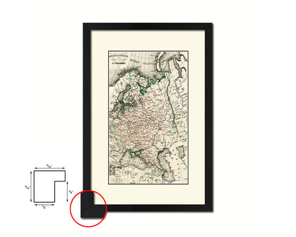 Russia Old Map Wood Framed Print Art Wall Decor Gifts