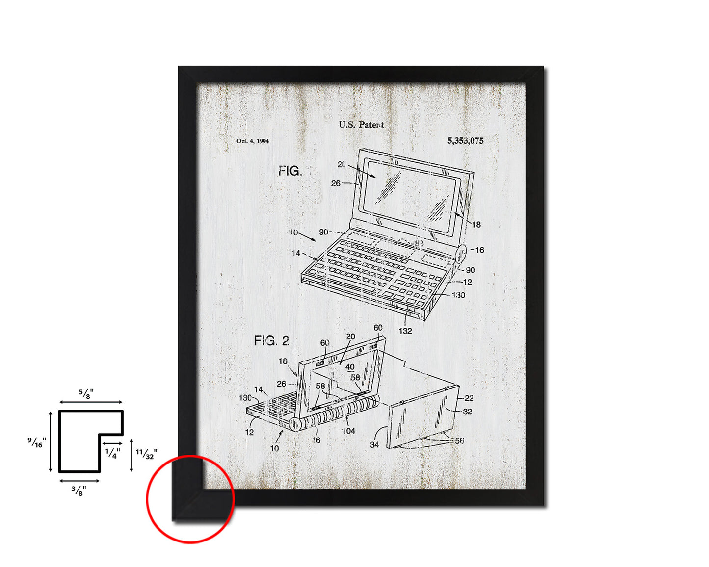 Convertible Flat Panel Display System Computer Vintage Patent Artwork Black Frame Print Gifts