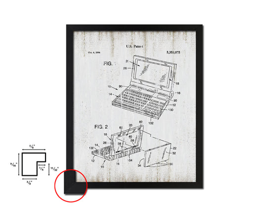 Convertible Flat Panel Display System Computer Vintage Patent Artwork Black Frame Print Gifts