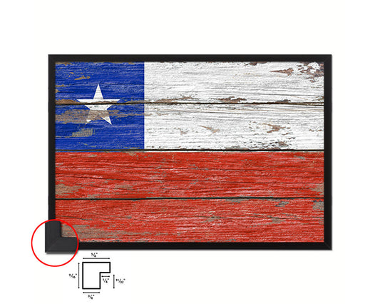 Chile Country Wood Rustic National Flag Wood Framed Print Wall Art Decor Gifts