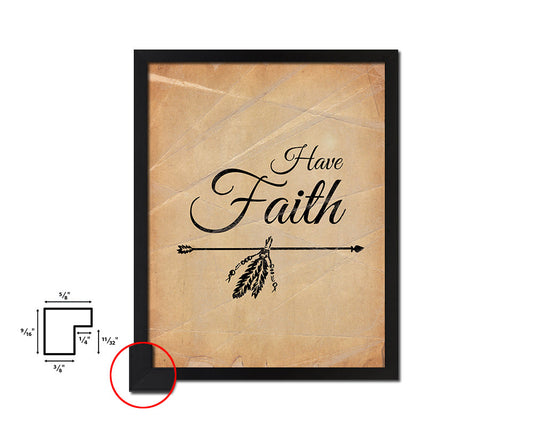 Have Faith Quote Paper Artwork Framed Print Wall Decor Art