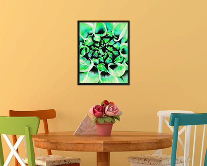Chrysanthemum Green Flower Wood Framed Paper Print Wall Decor Art Gifts