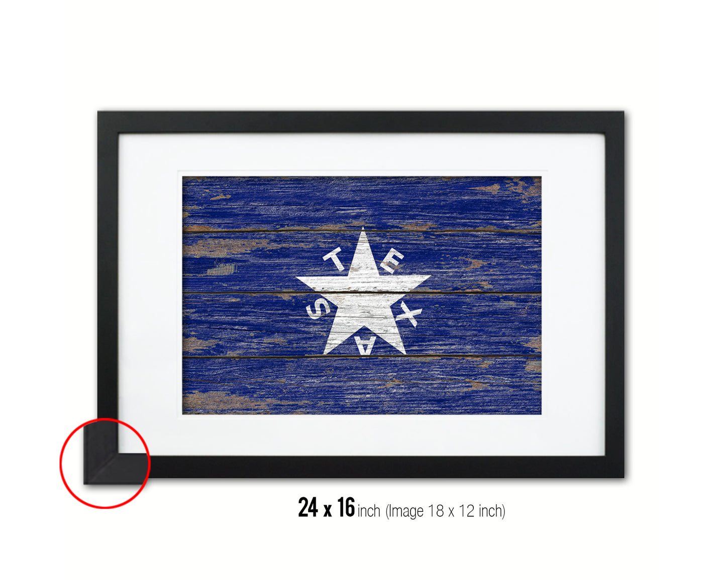 Texas History Lorenzo De Zavala Wood Rustic Flag Wood Framed Print Wall Art Decor Gifts