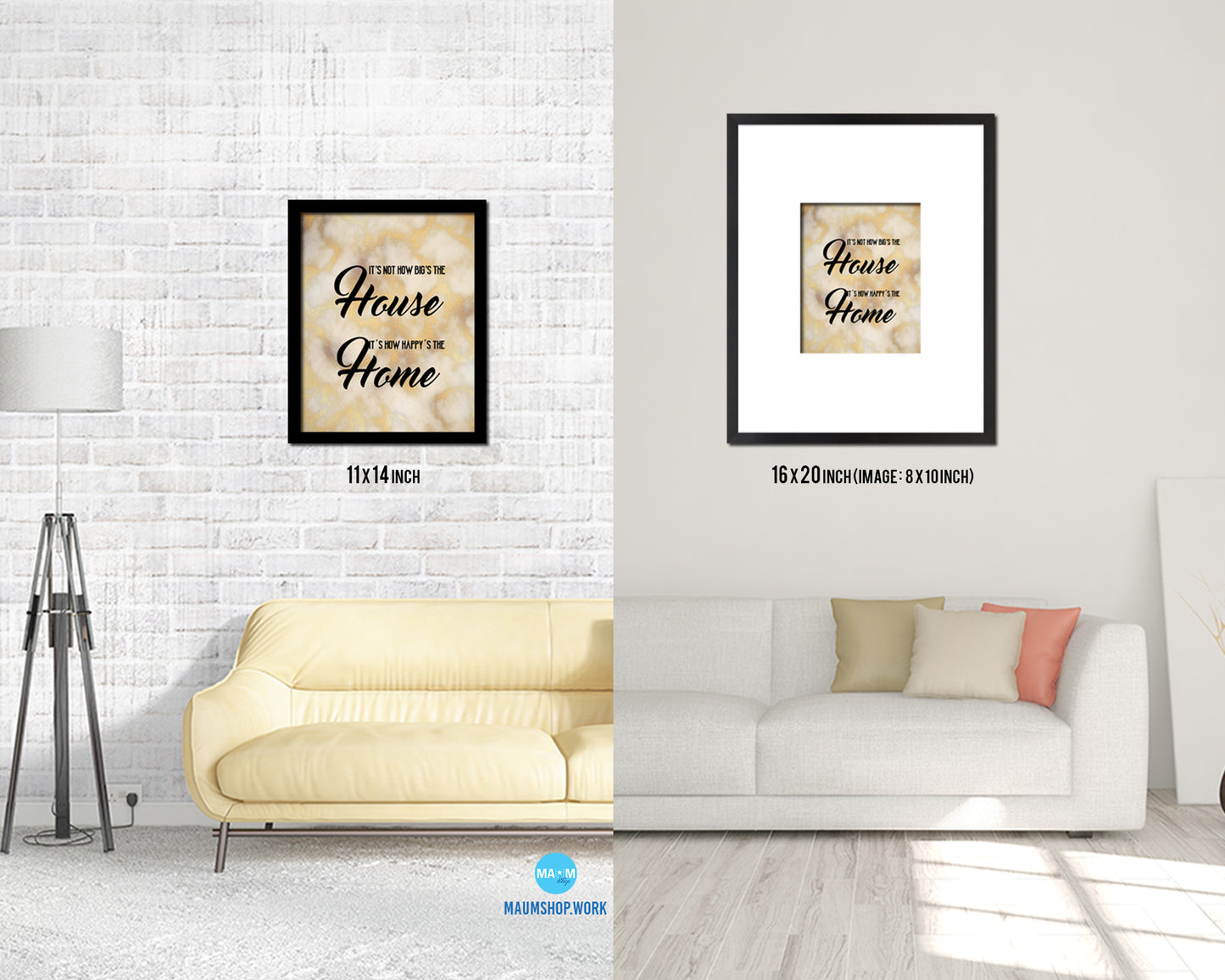 It's not how big's the house It's how happy's the home Quote Framed Print Wall Decor Art Gifts