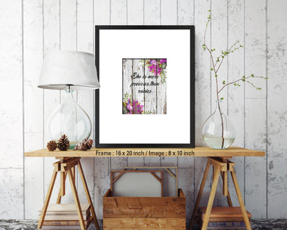 She is more precious than rubies, Proverbs 3:5 Quote Framed Print Home Decor Wall Art Gifts