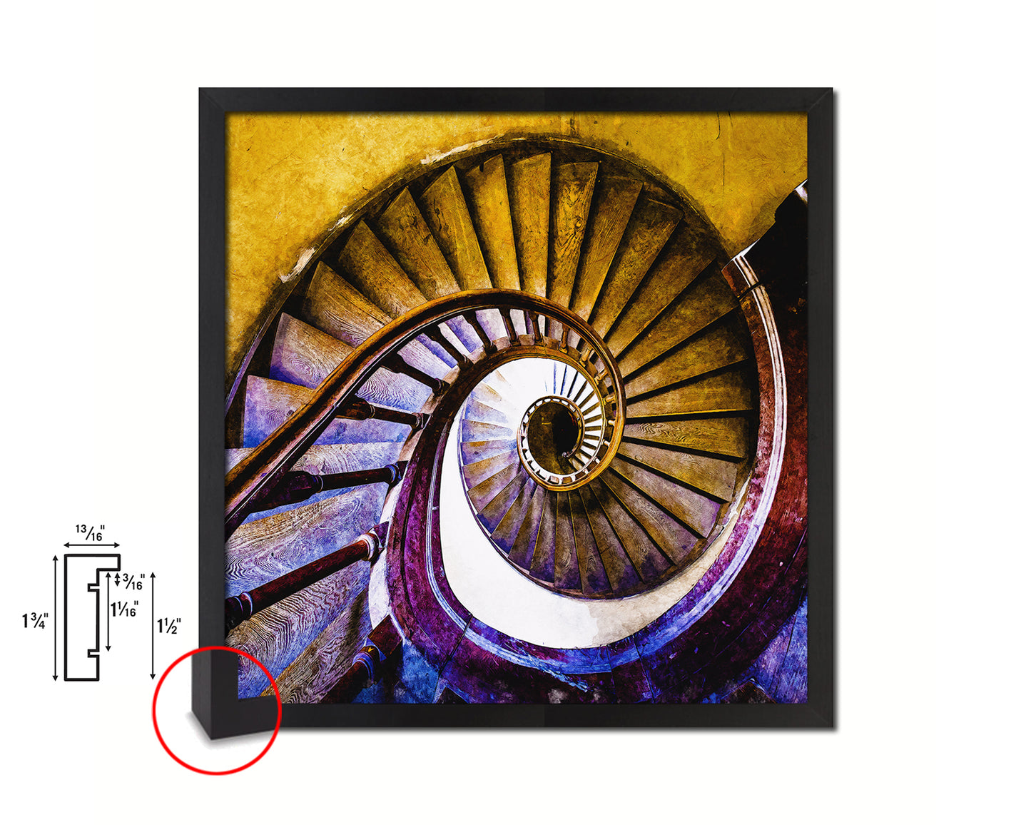 Very Old Wooden Vintage Spiral Staircase Wood Framed Print Interior Wall Decor Art Gifts