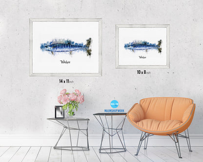 Wahoo Fish Framed Prints Modern Restaurant Sushi Bar Watercolor Wall Art Decor