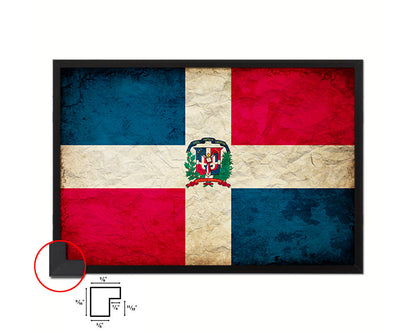Dominican Republic Country Vintage Flag Wood Framed Print Wall Art Decor Gifts