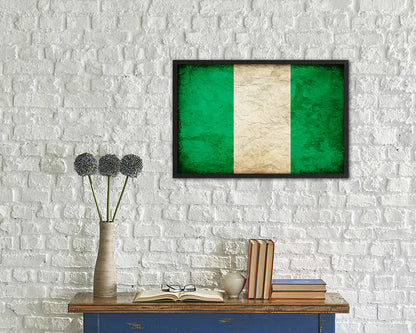 Nigeria Country Vintage Flag Wood Framed Print Wall Art Decor Gifts