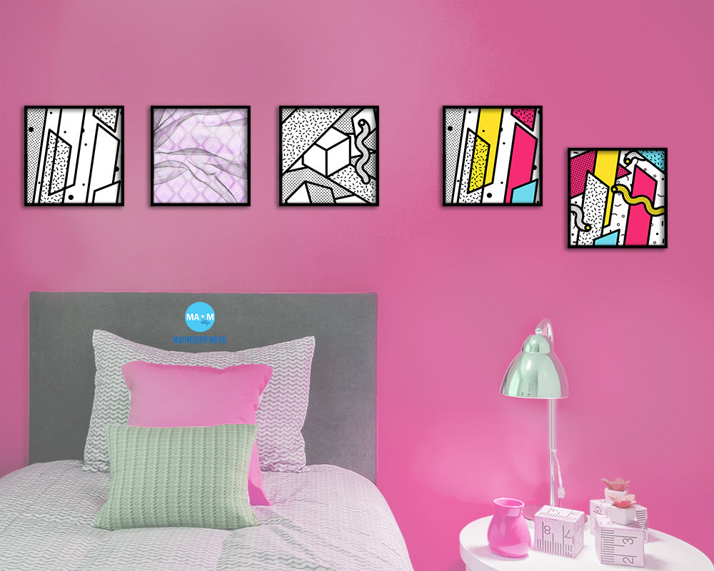 Abstract Blue Artwork Wood Frame Gifts Modern Wall Decor Art Prints