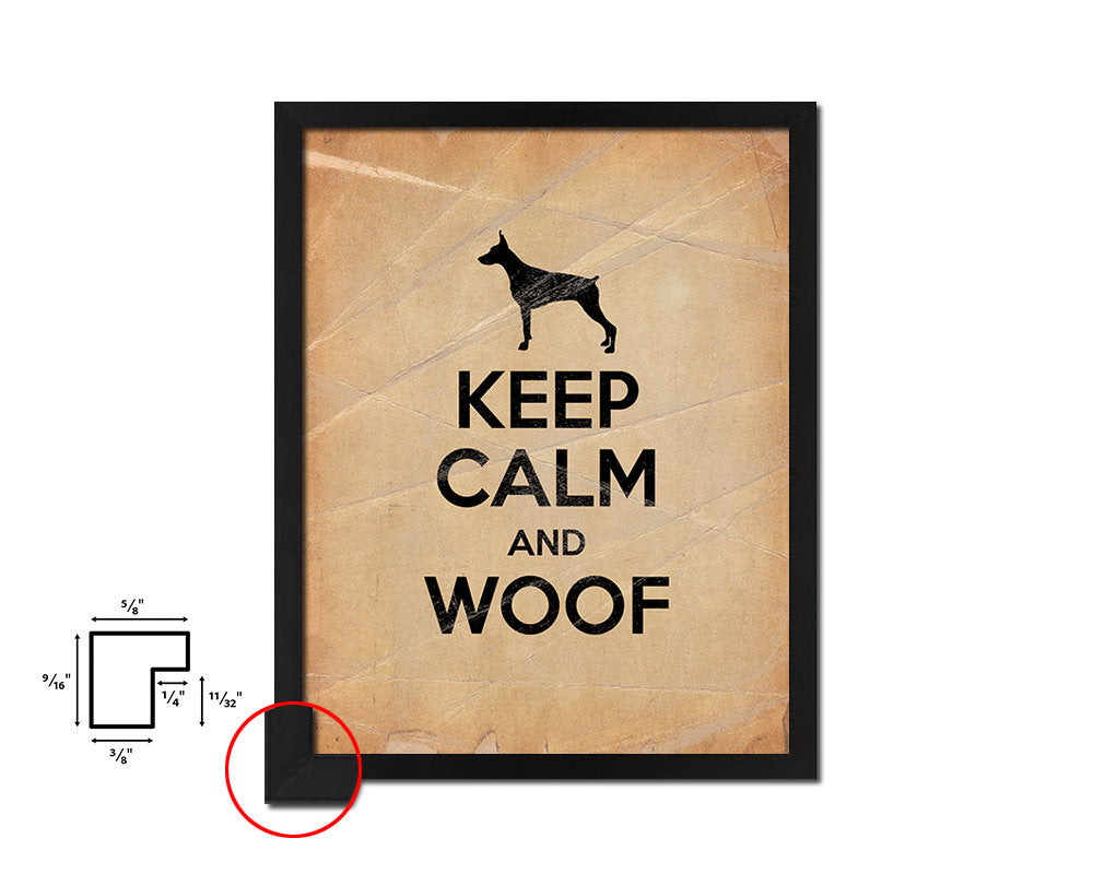 Keep calm and woof Quote Paper Artwork Framed Print Wall Decor Art