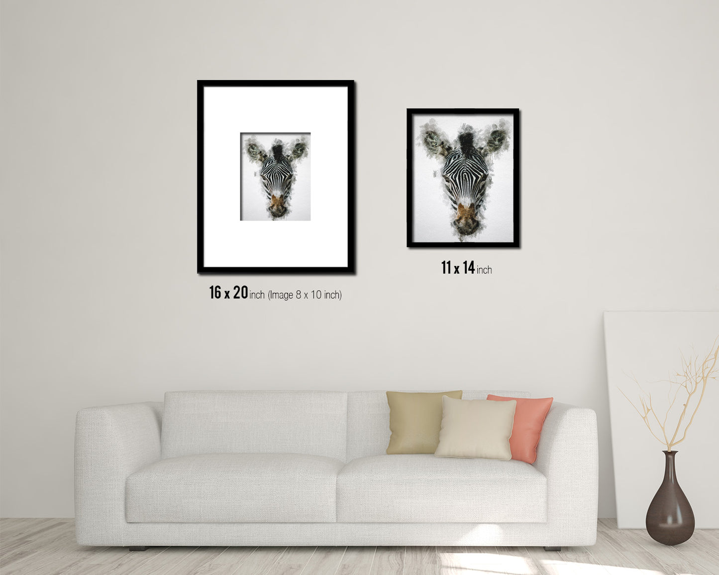 Zebra Animal Painting Print Framed Art Home Wall Decor Gifts