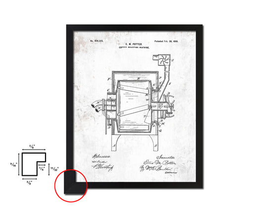 Roasting Machine Coffee Vintage Patent Artwork Black Frame Print Wall Art Decor Gifts