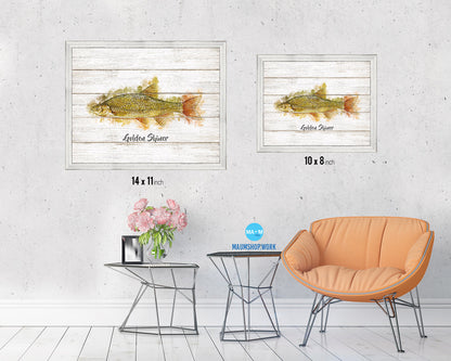 Golden Shiner Fish Framed Prints Modern Restaurant Sushi Bar Watercolor Wall Art Decor