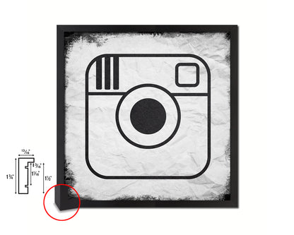Instagram Social Media Symbol Icons logo Wood Framed Print Home Decor Wall Art Gifts