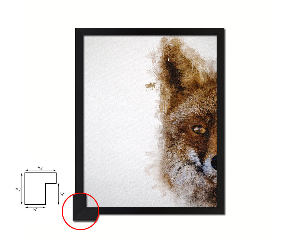 Red Fox Animal Painting Print Framed Art Home Wall Decor Gifts
