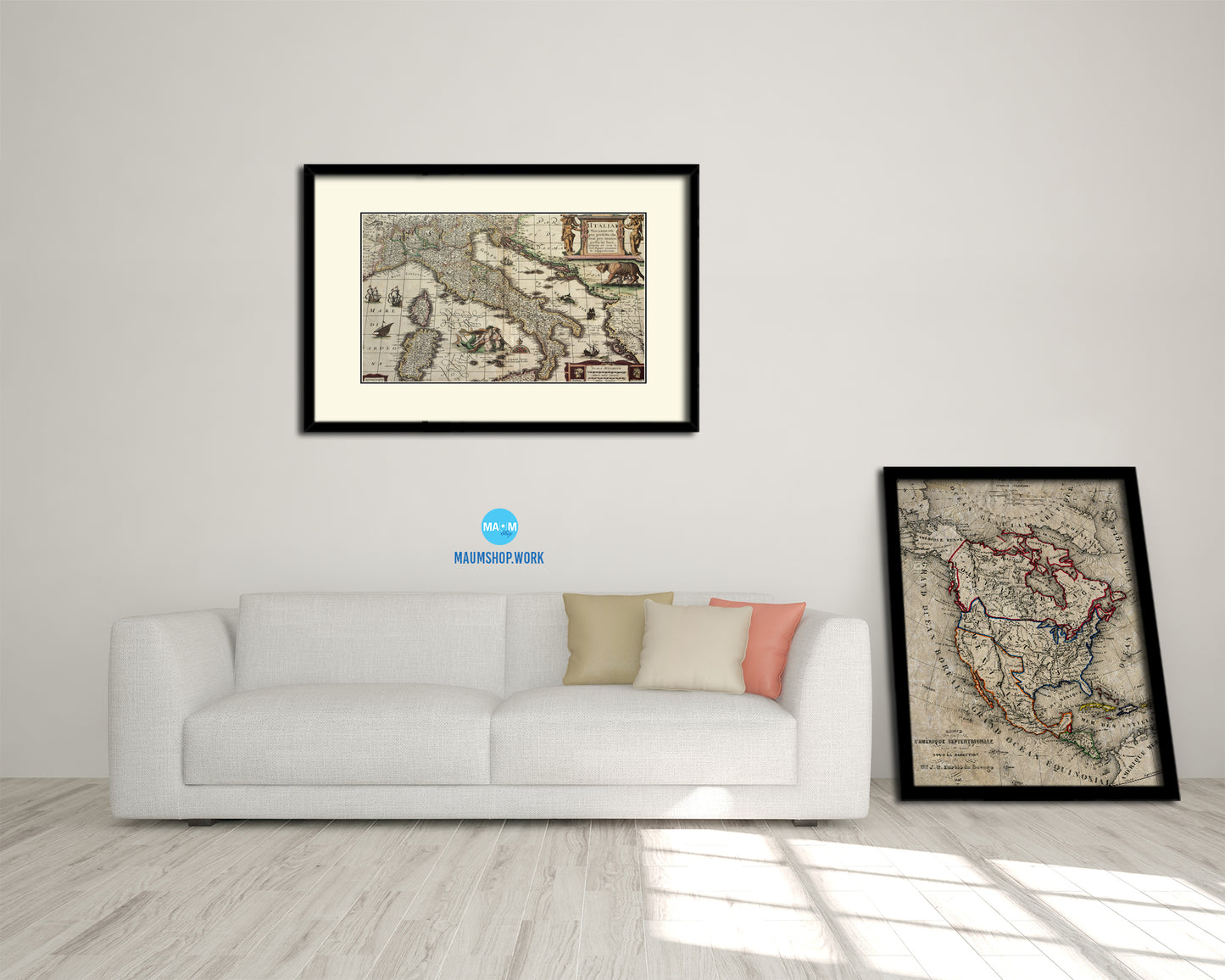 Italy Henricus Hondius Old Map Framed Print Art Wall Decor Gifts