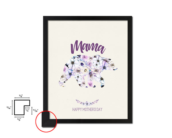 Mama Bear Mother's Day Framed Print Home Decor Wall Art Gifts