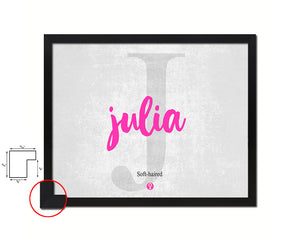 Julia Personalized Biblical Name Plate Art Framed Print Kids Baby Room Wall Decor Gifts
