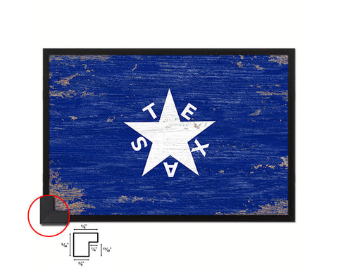 Texas History Lorenzo De Zavala Shabby Chic Military Flag Framed Print Decor Wall Art Gifts