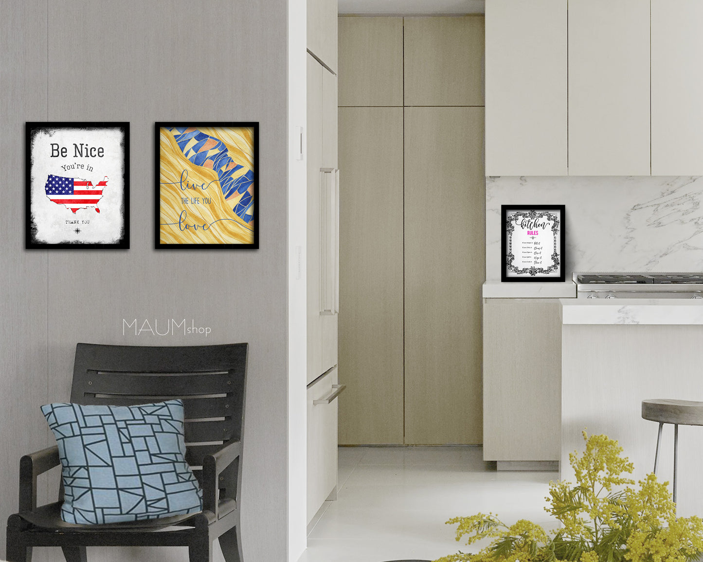 Live the life you love Quote Framed Print Wall Decor Art Gifts