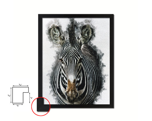 Zebra Animal Painting Print Framed Art Home Wall Decor Gifts