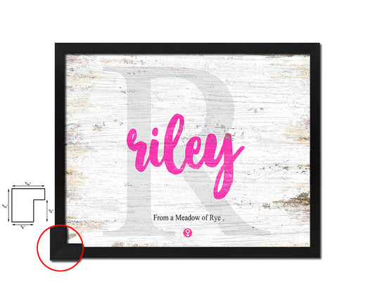Riley Personalized Biblical Name Plate Art Framed Print Kids Baby Room Wall Decor Gifts