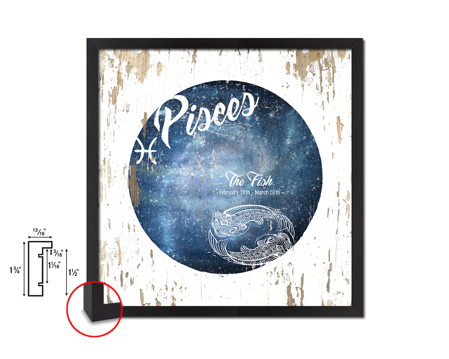 Pisces Astrology Prediction Yearly Horoscope Wood Framed Print Wall Art Decor Gifts