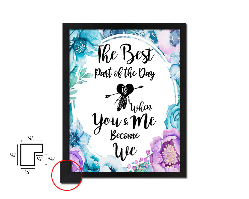 The best part of the day will be when you Quote Boho Flower Framed Print Wall Decor Art
