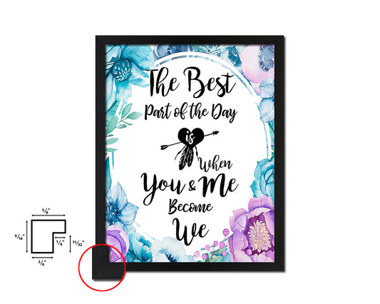 The best part of the day will be when you Quote Boho Flower Framed Print Wall Decor Art