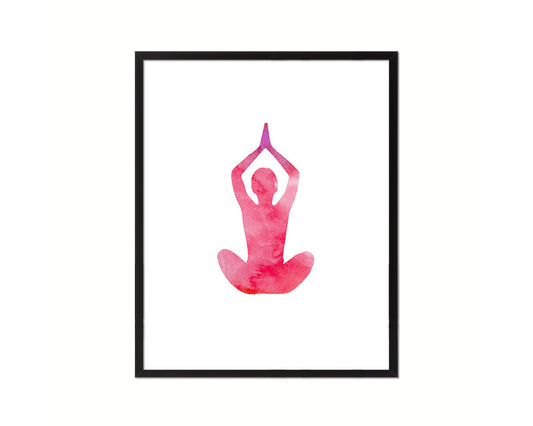 Lion Pose Simhasana Yoga Wood Framed Print Wall Decor Art Gifts