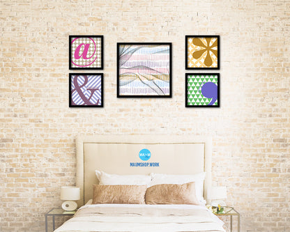 Abstract Line Artwork Wood Frame Gifts Modern Wall Decor Art Prints