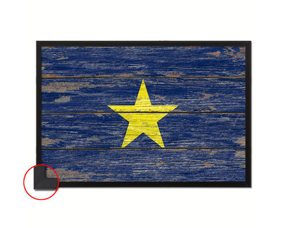 Burnet's 1st Texas Republic 1836-1839 Wood Rustic Flag Framed Print Art