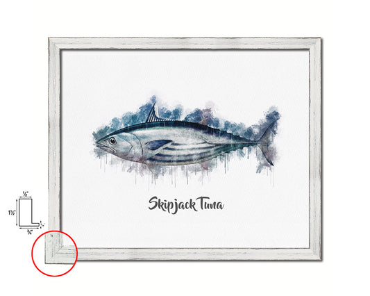 Skipjack Tuna Fish Framed Prints Modern Restaurant Sushi Bar Watercolor Wall Art Decor