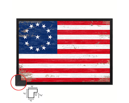 Cowpens US Historical Revolutionary War Shabby Chic Military Flag Framed Print Art