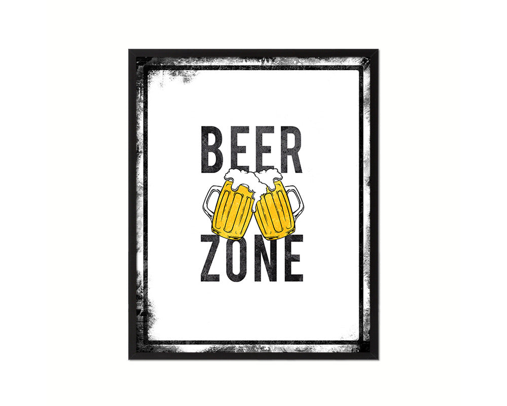 Beer Zone Notice Danger Sign Framed Print Home Decor Wall Art Gifts