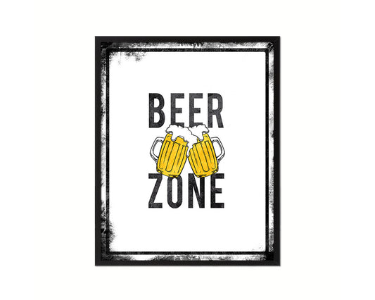 Beer Zone Notice Danger Sign Framed Print Home Decor Wall Art Gifts