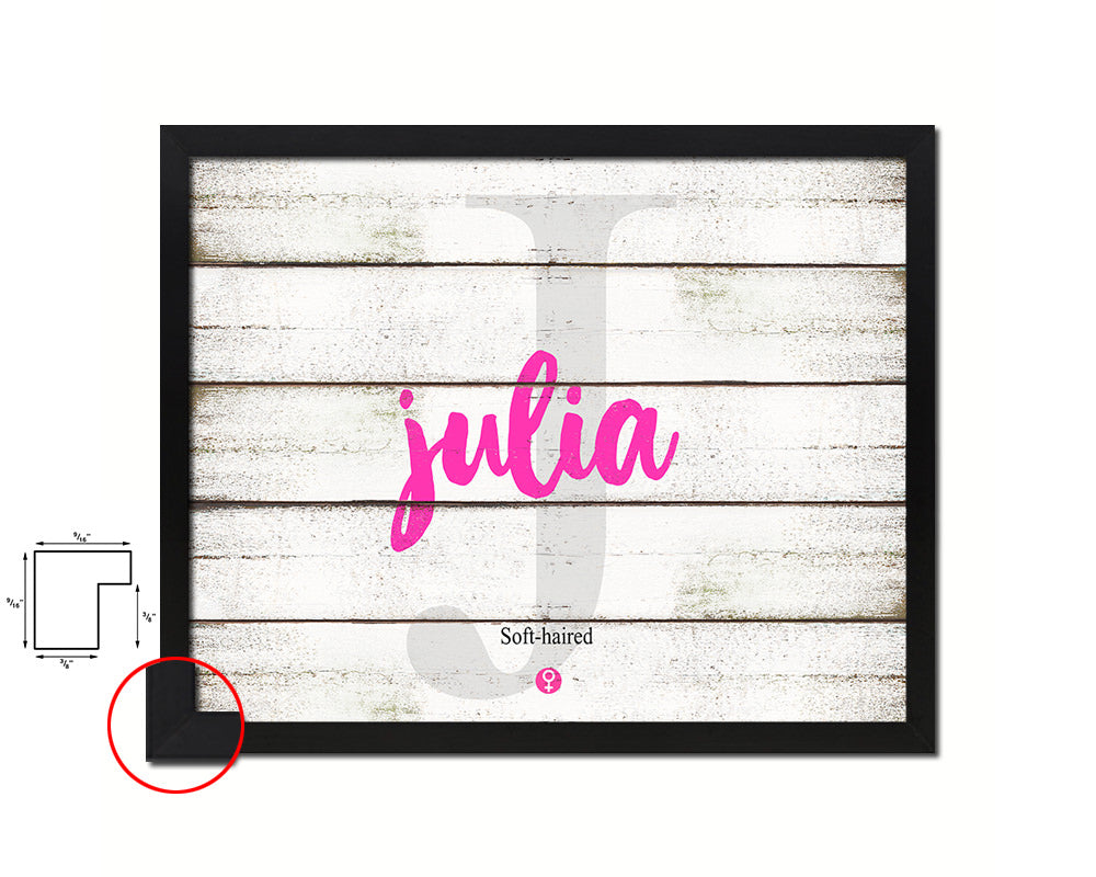 Julia Personalized Biblical Name Plate Art Framed Print Kids Baby Room Wall Decor Gifts
