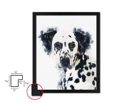 Dalmatian Dog Puppy Portrait Framed Print Pet Watercolor Wall Decor Art Gifts