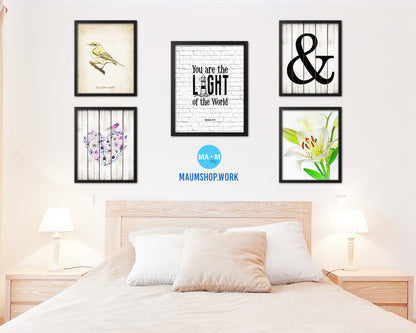 You Are the Light of The World, Matthew 5:14 Quote Framed Print Home Decor Wall Art Gifts