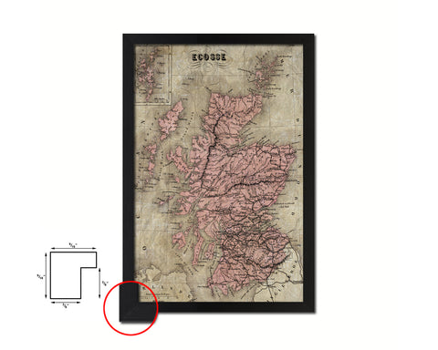 Scotland Historical Map Wood Framed Print Art Wall Decor Gifts
