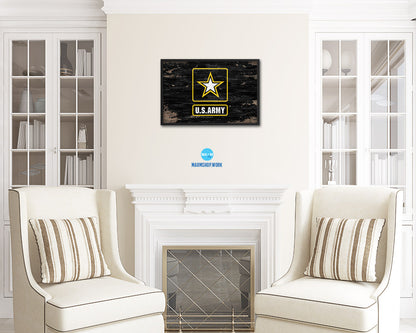 US Army Star Shabby Chic Military Flag Framed Print Decor Wall Art Gifts