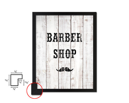 Barber Shop White Wash Quote Framed Print Wall Decor Art
