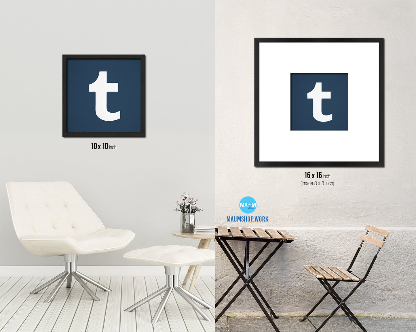Tumblr Social Media Symbol Icons logo Wood Framed Print Home Decor Wall Art Gifts