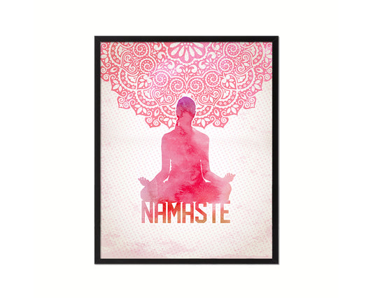 Half Lotus Pose Ardha Padmasana Yoga Wood Framed Print Wall Decor Art Gifts