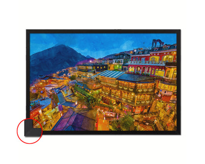 Hillside Old Teahouses Dusk Jiufen, Asia, Taiwan, Landmark