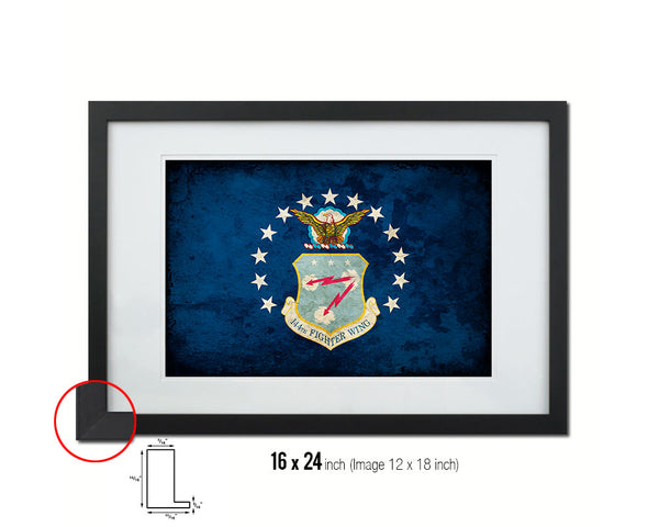 144th Fighter Wing Emblem Paper Texture Flag Framed Prints Home Decor Wall Art Gifts